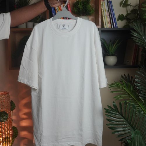 Oversized Drop Shoulder Tshirt - White