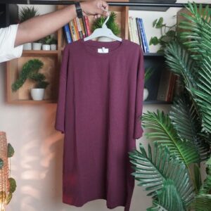 Oversized Drop Shoulder Tee - Maroon