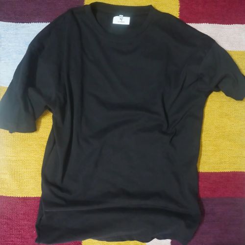 Oversized Drop Shoulder Tee - Black - Image 2